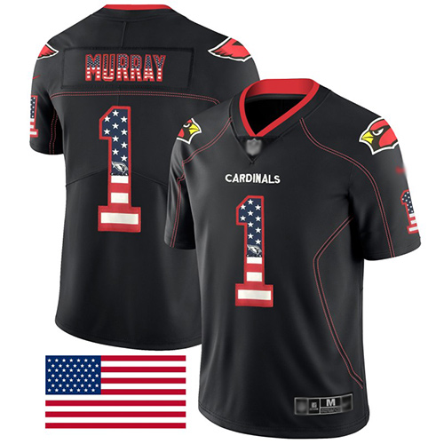 Arizona Cardinals Limited Black Men Kyler Murray Jersey NFL Football #1 Rush USA Flag->arizona cardinals->NFL Jersey